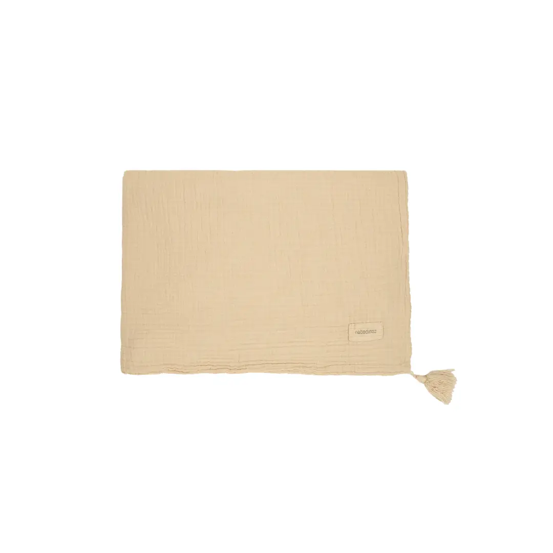 NOBODINOZ Couverture en double gaze de coton wabi-sabi / ginger by Citron Grenadine