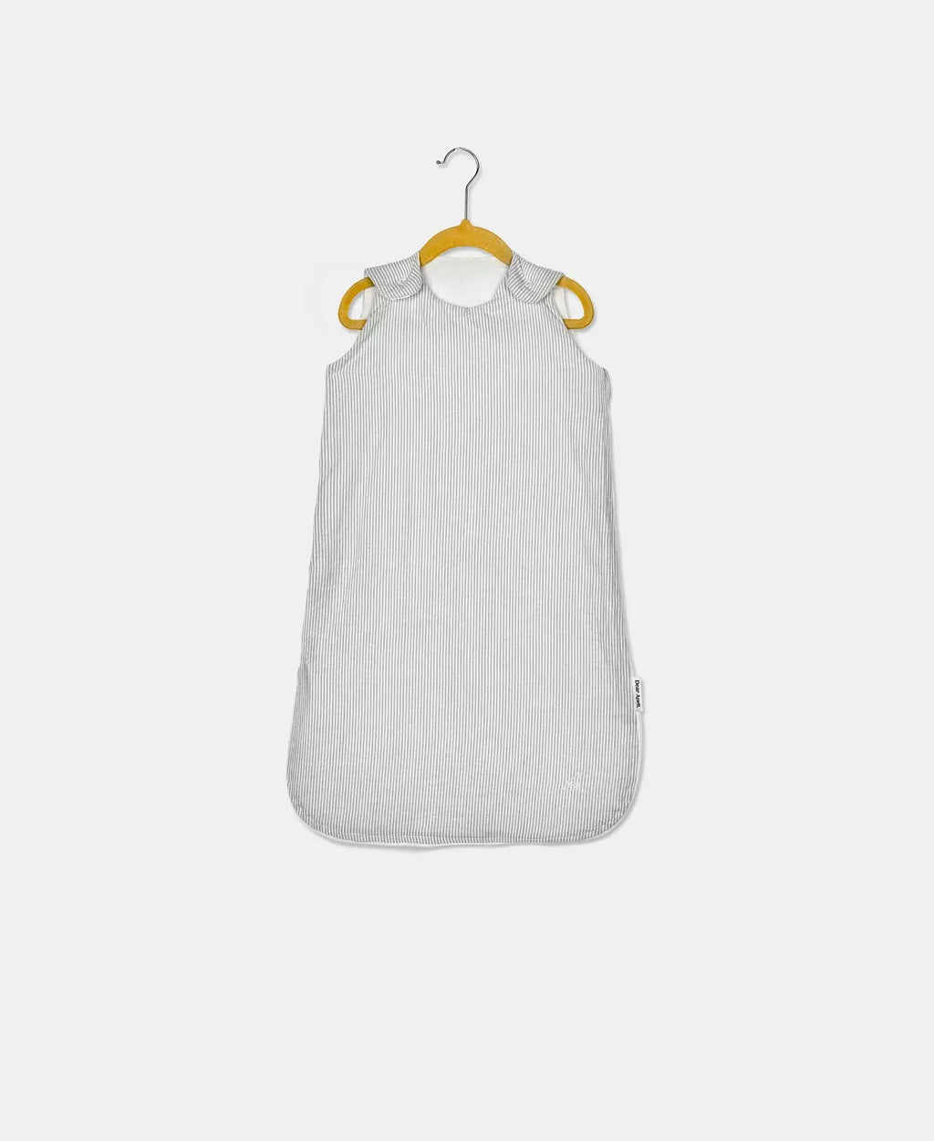 Gray striped baby sleep sack gigoteuse TOG1 dew stripe with shoulder snaps