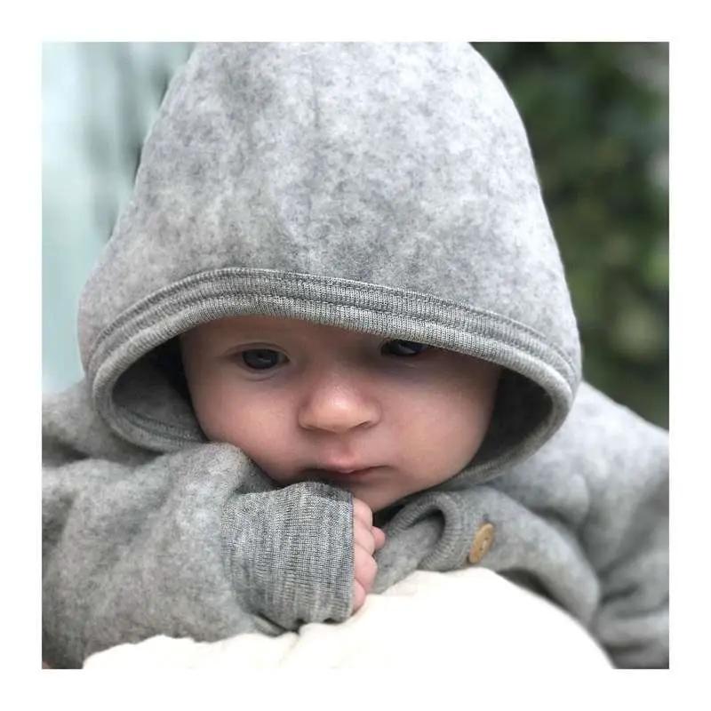 ENGEL NATUR veste: grey heather baby windbreaker with hood