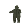 Engel Natur combi pilote baby snowsuit by Citron Grenadine, schilf melange olive with hood and wooden buttons