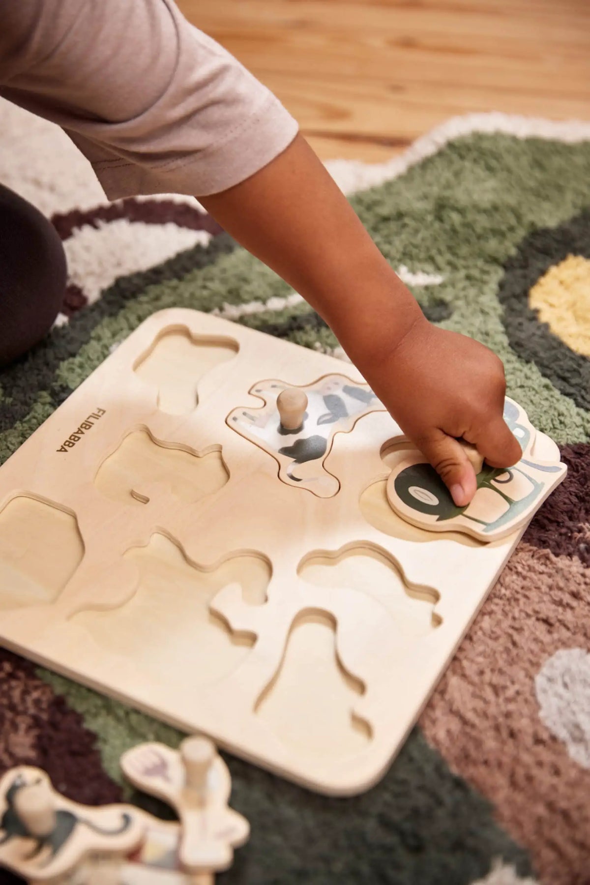 FILIBABBA puzzle en bois / la ferme 12m+