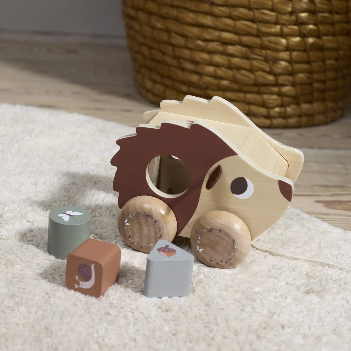 FILIBABBA hérisson à tirer avec boite à formes 12mois+ – Filibaba