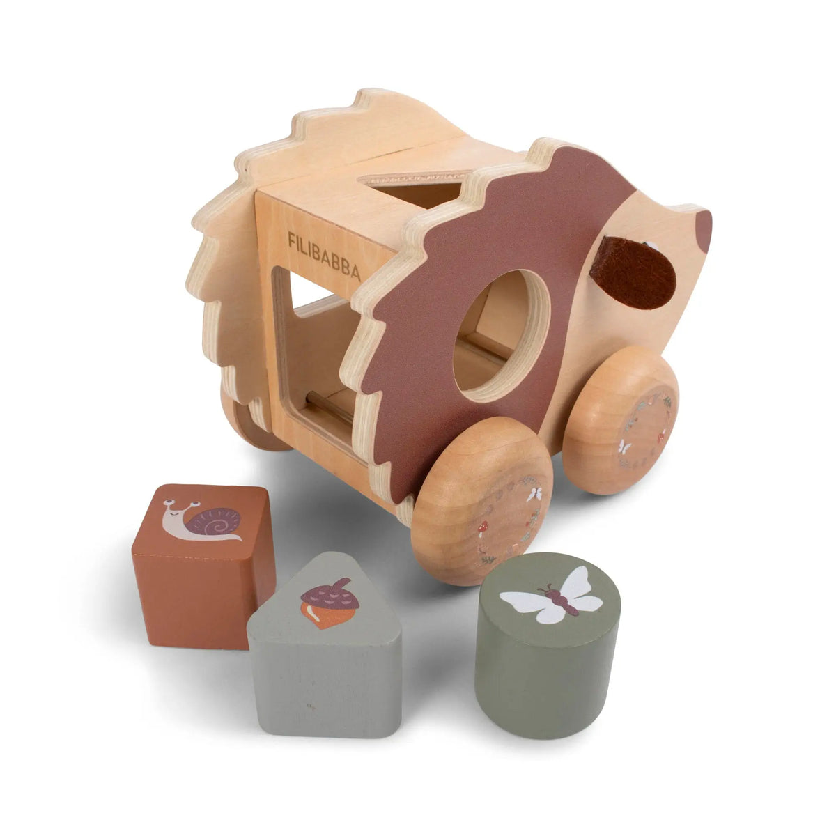 FILIBABBA hérisson à tirer avec boite à formes 12mois+ – Filibaba
