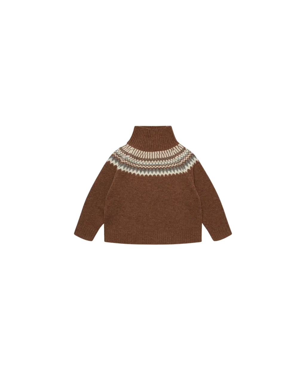 Pull en laine fair isle hazel melange, Citron Grenadine, catégorie pulls, col roulé