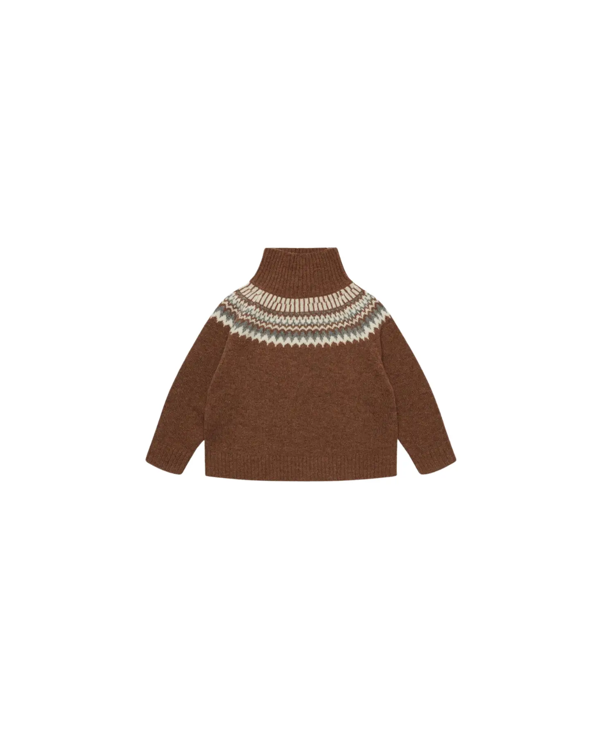 Pull en laine fair isle hazel melange, Citron Grenadine, catégorie pulls, col roulé