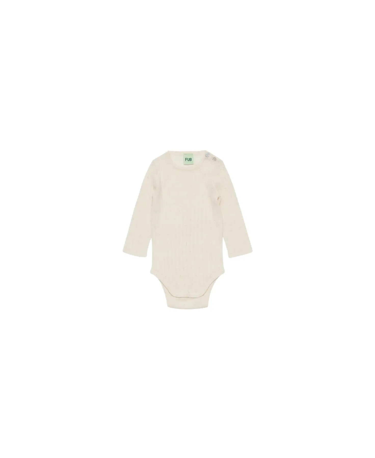 FUB merino pointelle body by Citron Grenadine, écru baby bodysuit