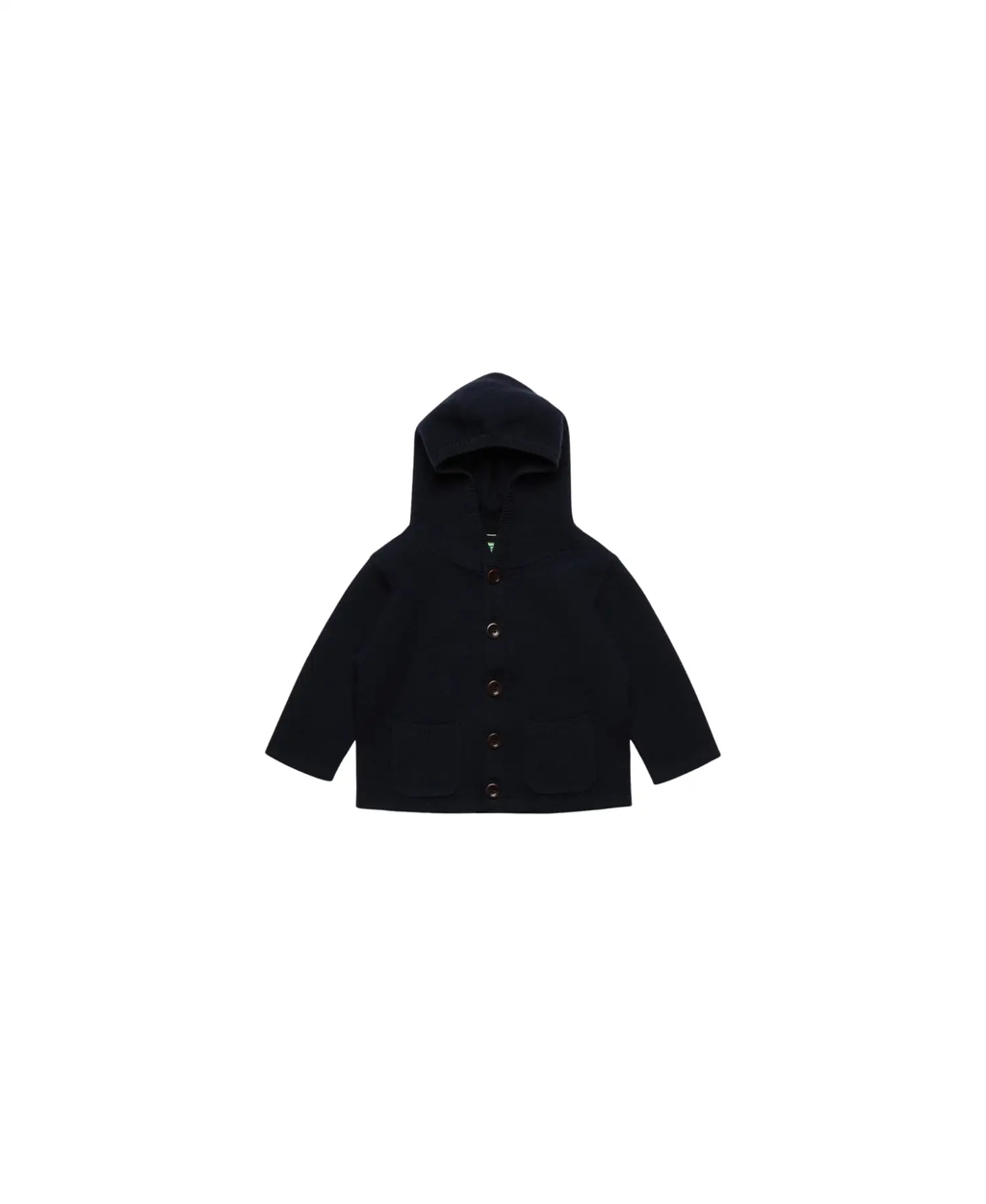 Veste en mérinos FUB pour enfants dark navy, Citron Grenadine, avec capuche et poches