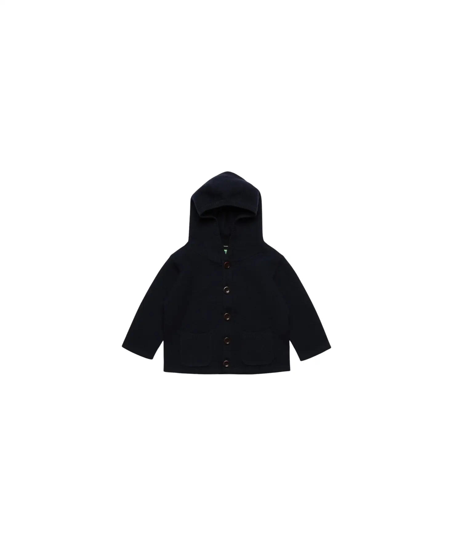 Veste en mérinos FUB pour enfants dark navy, Citron Grenadine, avec capuche et poches