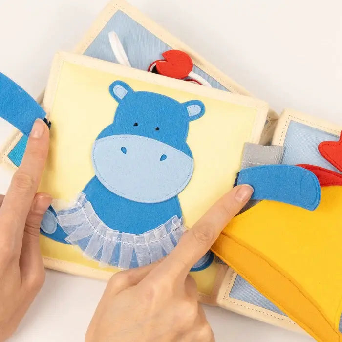 JOLLY DESIGNS livre d'éveil en tissu pour bébés, feutrine bleu et jaune, Citron Grenadine