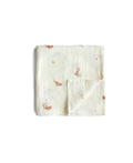 Mushie cotton gauze baby blanket with floral print