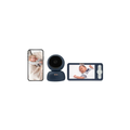 BÉABA Zen Premium 2 video baby monitor in night blue with camera, stand, and handheld monitor