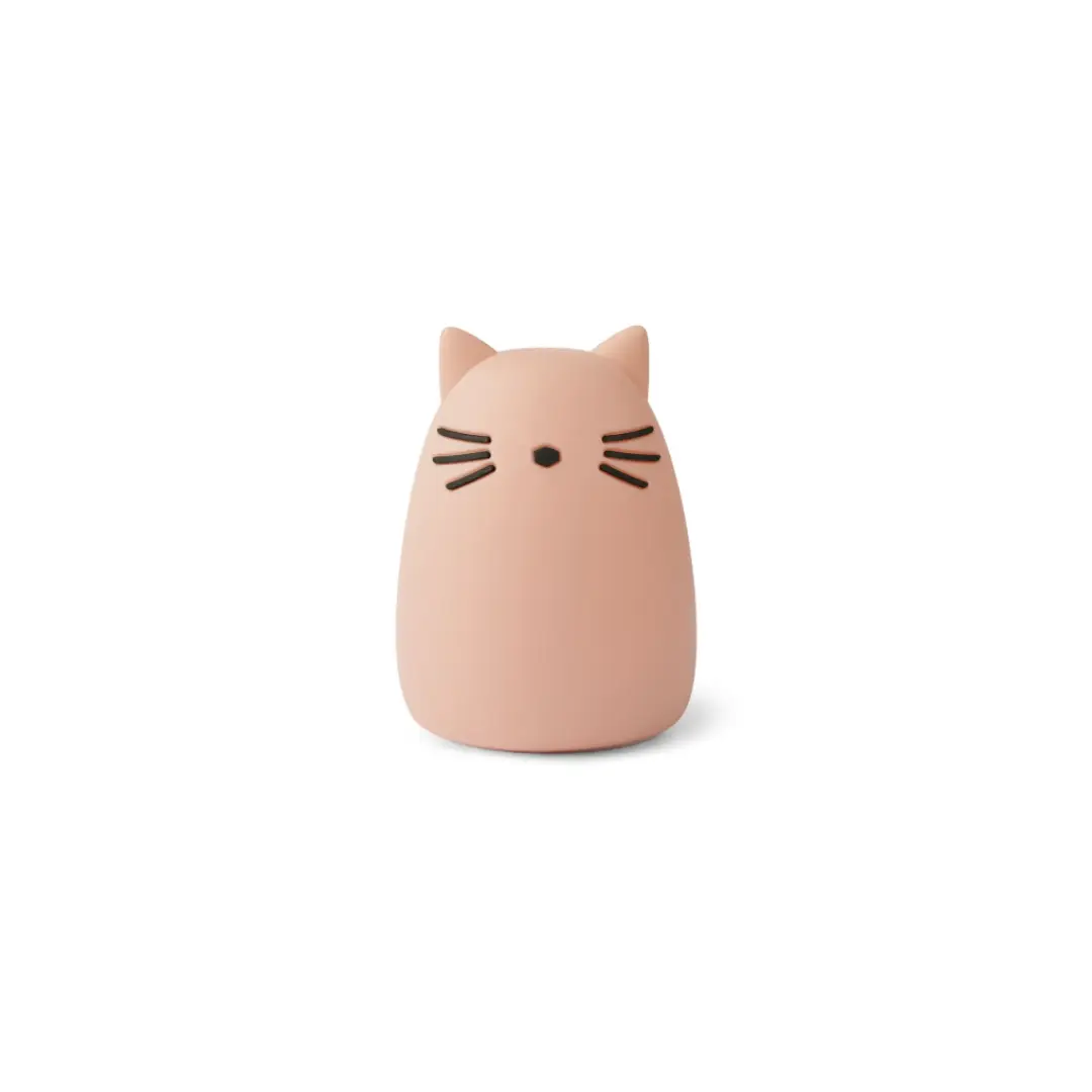 LIEWOOD Winston cat night light, pink color, decorative bedside lamp.