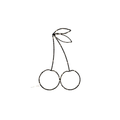 VRACO cherry LED string light ornament; two cherries on black wire for ambient lighting by Citron Grenadine