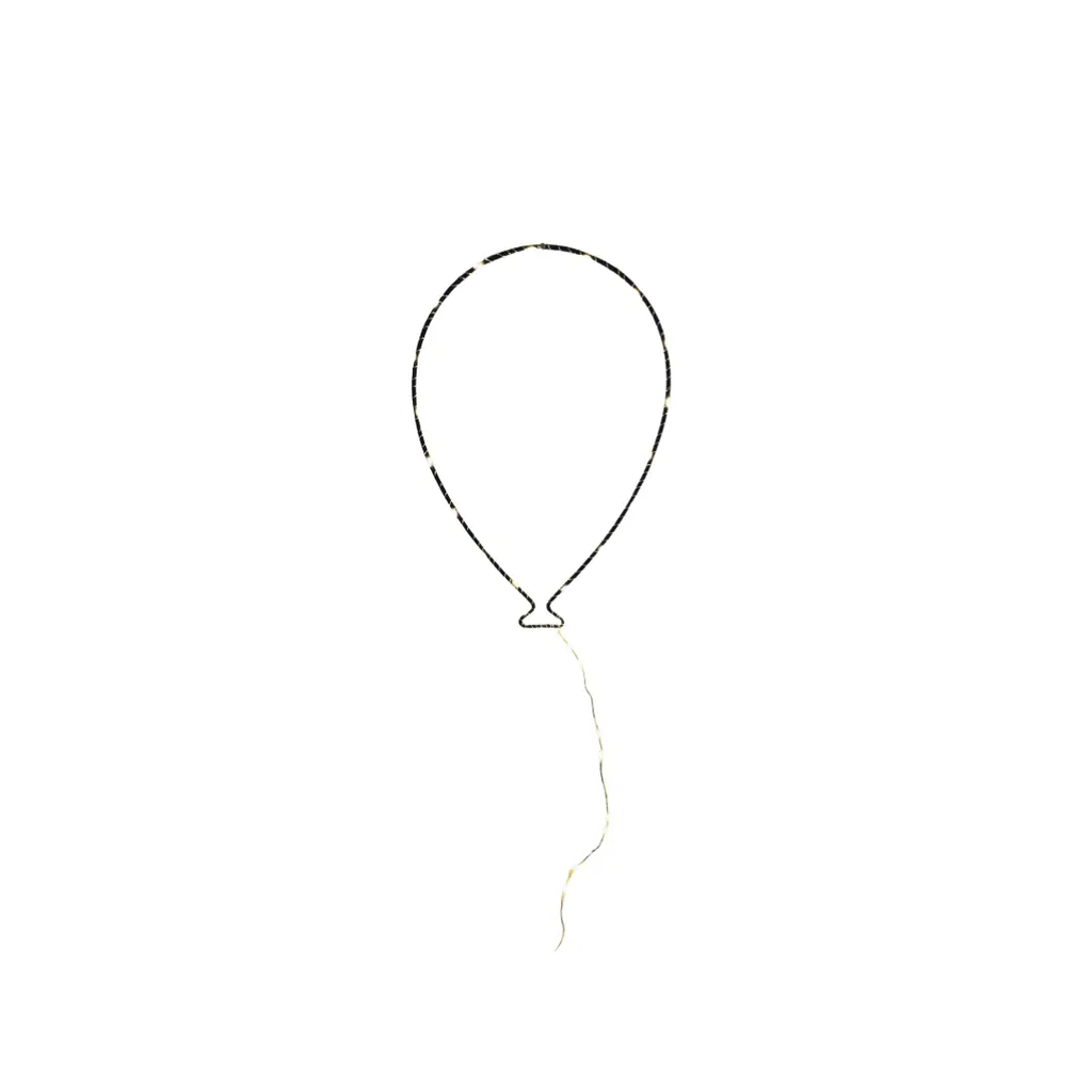 VRACO ballon wire balloon ornament, black with gold specks and a hanging tail