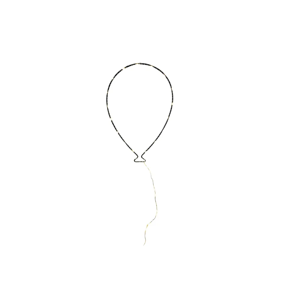 VRACO ballon wire balloon ornament, black with gold specks and a hanging tail