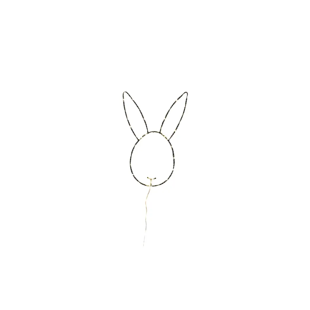 VRACO bunny by Citron Grenadine: black line-art bunny head with ears and string
