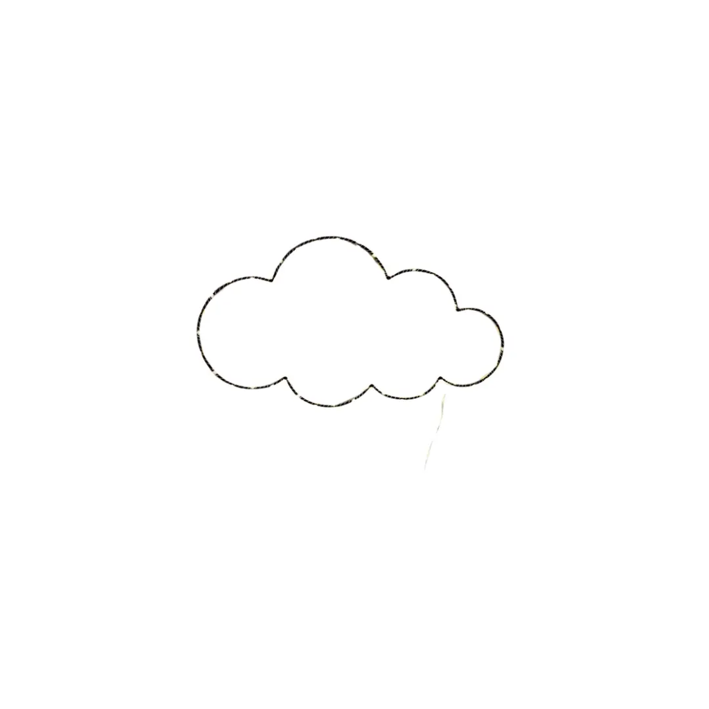 VRACO cloud outline illustration in black on white background by Citron Grenadine.