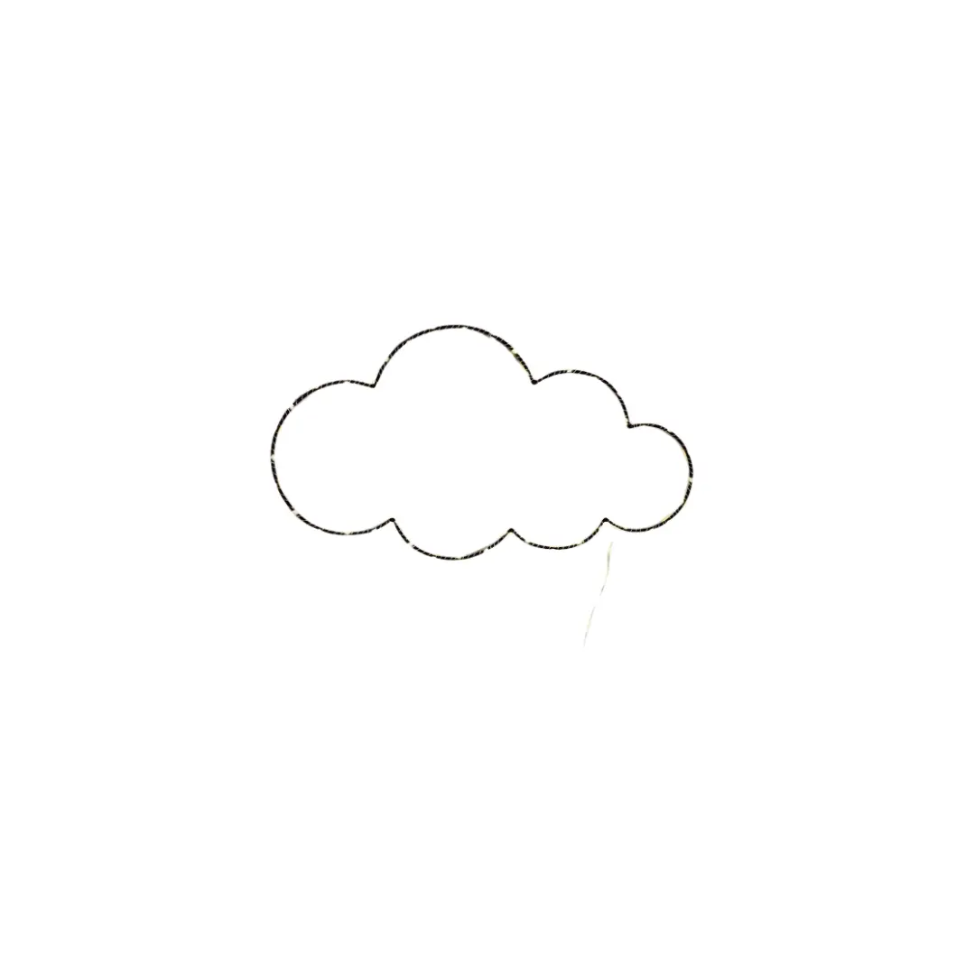 VRACO cloud outline illustration in black on white background by Citron Grenadine.