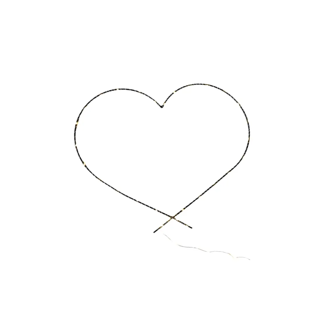 VRACO heart by Citron Grenadine; gold-tone wire heart sculpture with a loose thread