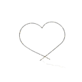 VRACO heart by Citron Grenadine; gold-tone wire heart sculpture with a loose thread