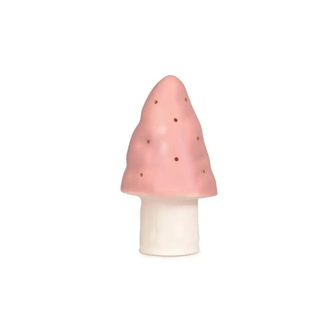 Mushroom lamp, pink with white base, vintage style