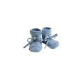 Citron Grenadine HVID chaussons booties, light blue knitted baby booties with ties (2)