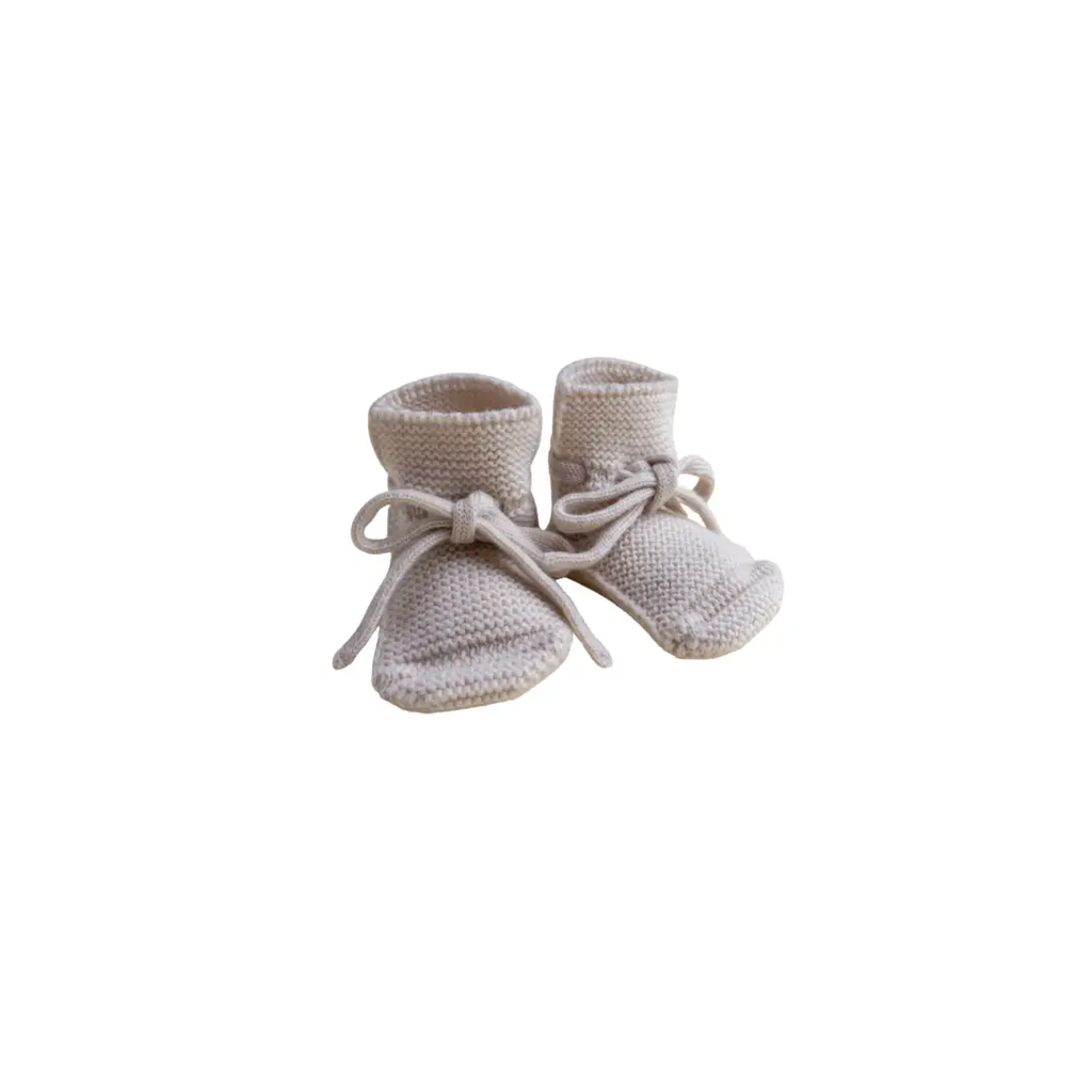 HVID knitted baby booties, cream, Citron Grenadine pair
