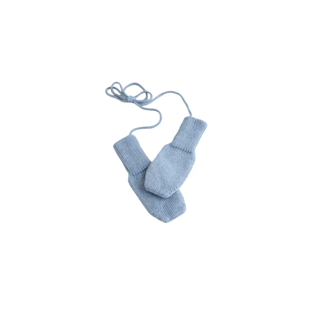 Pair of HVID baby mittens in light blue by Citron Grenadine