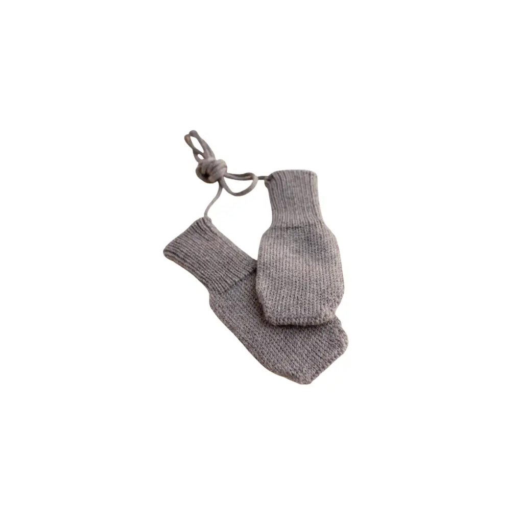 HVID moufles mittens, 2 grey knitted baby mittens by Citron Grenadine