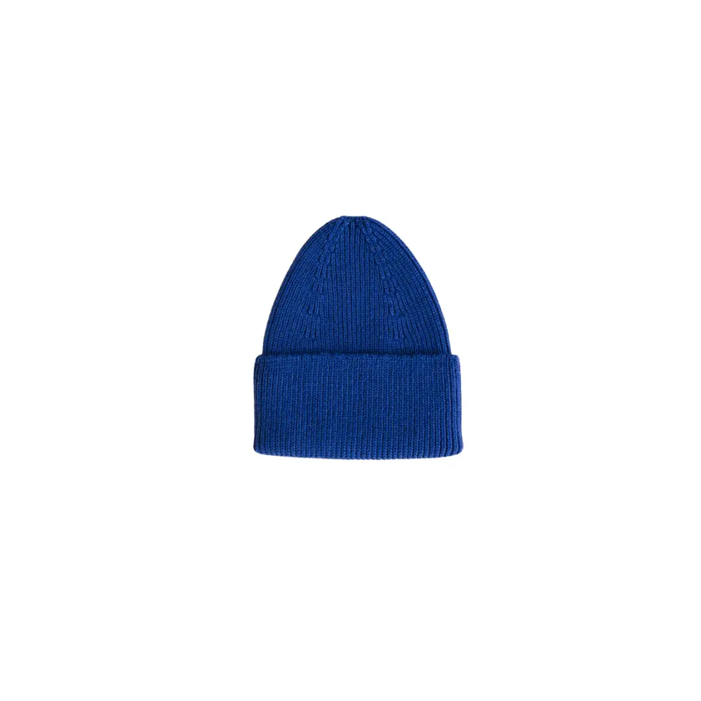 HVID bonnet fonzie beanie, cobalt blue, folded cuff