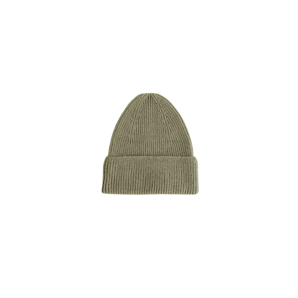 HVID bonnet Fonzie / Artichoke beanie by Citron Grenadine, olive knit with folded cuff