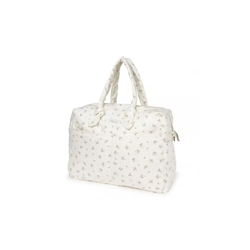 Sophie diaper bag by Citron Grenadine, cream fabric with tiny floral print