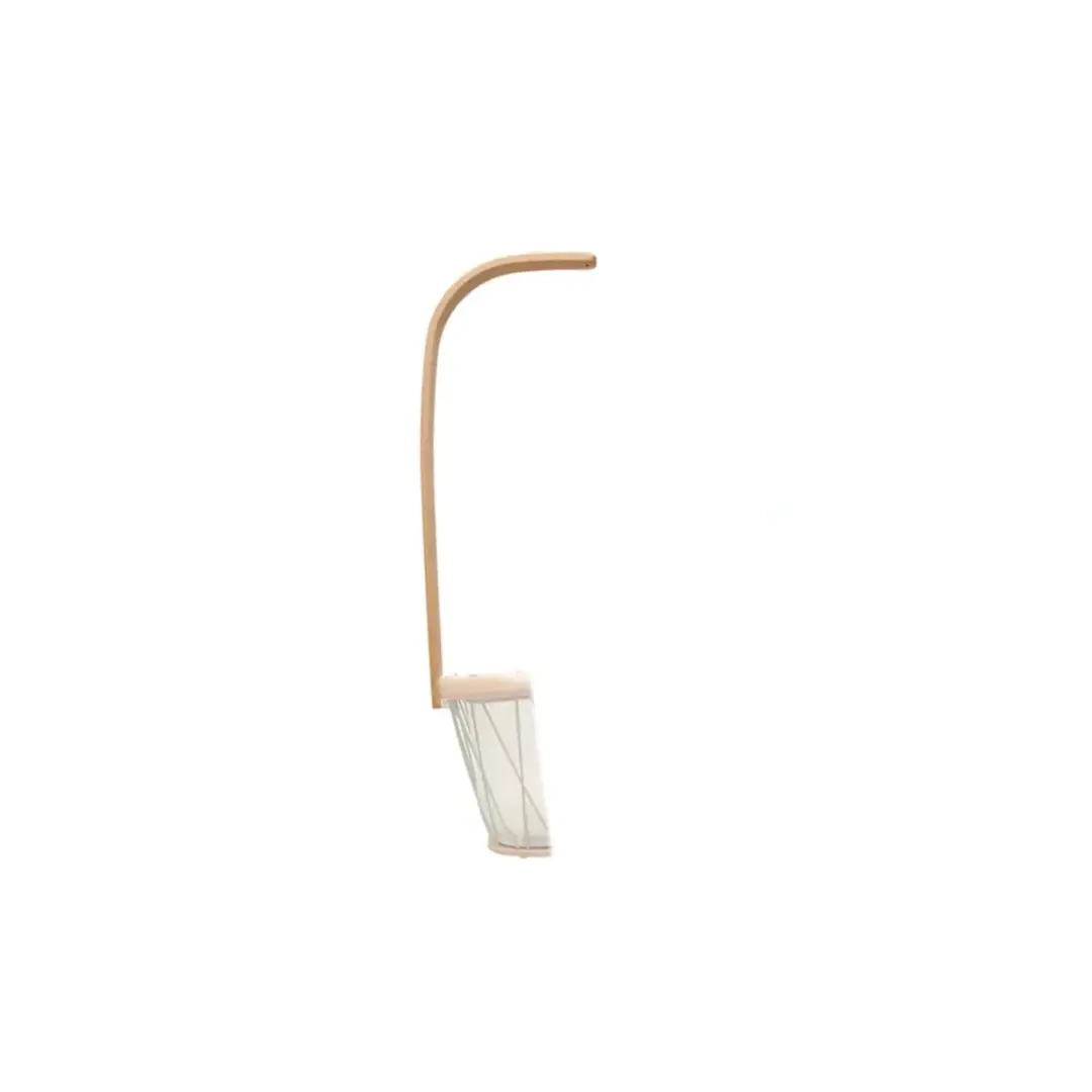 CHARLIE CRANE fleche KANO curved natural wood bassinet arm with mesh hanging basket