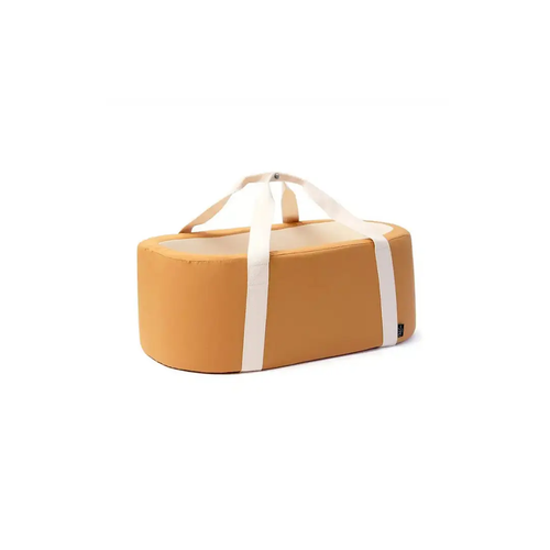 Charlie Crane couffin Kuko camel baby bassinet with white straps by Citron Grenadine