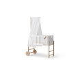 Cododo en bois Oliver Furniture blanc et bois naturel avec kit conversion pour banc inclus, sur roues