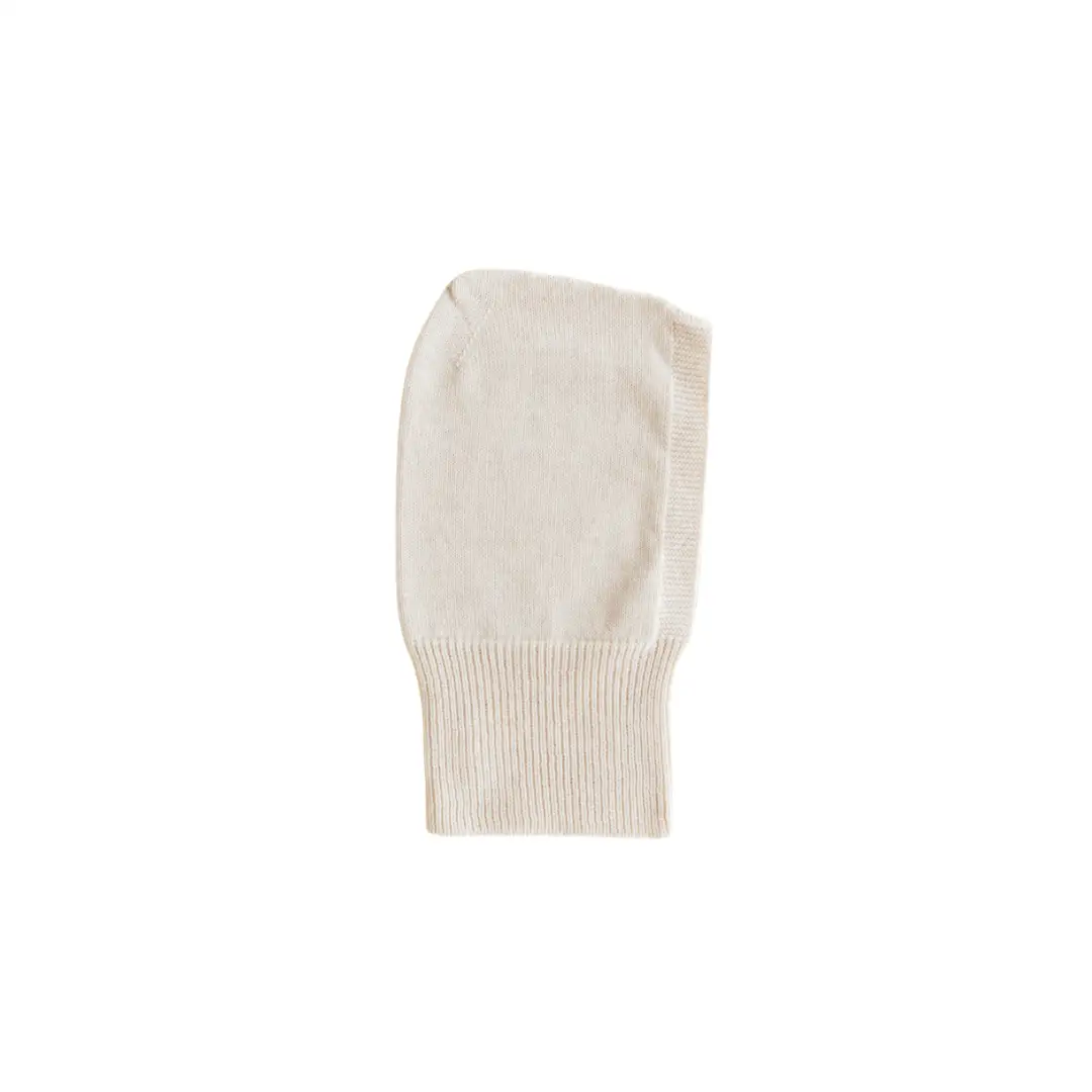 HVID cagoule eddy balaclava cream knit with ribbed cuff