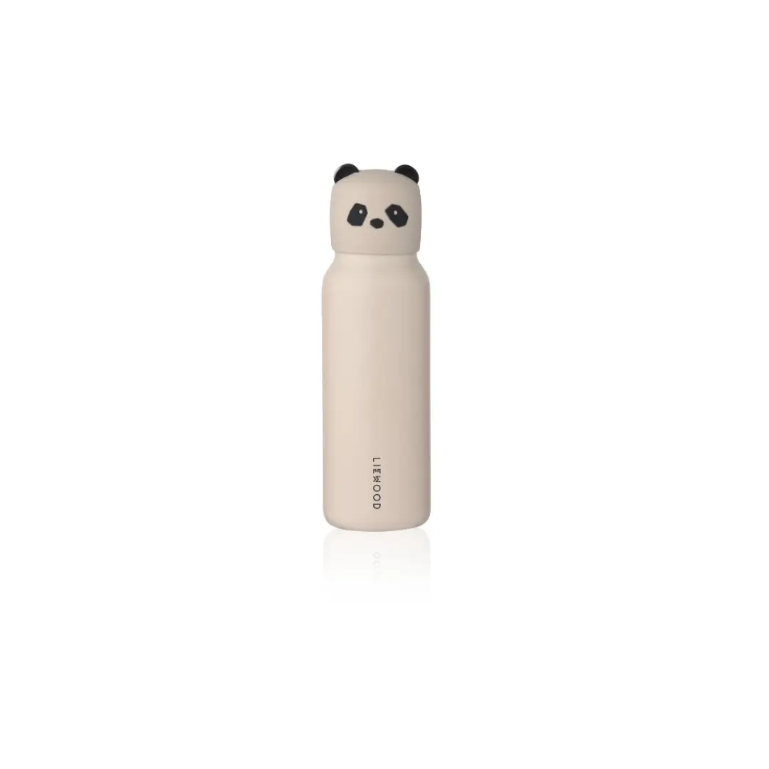 LIEWOOD panda bottle 350ml gourde beige with panda head lid