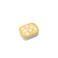 LIEWOOD Arthur lunchbox, lemon-yellow lid with white floral pattern