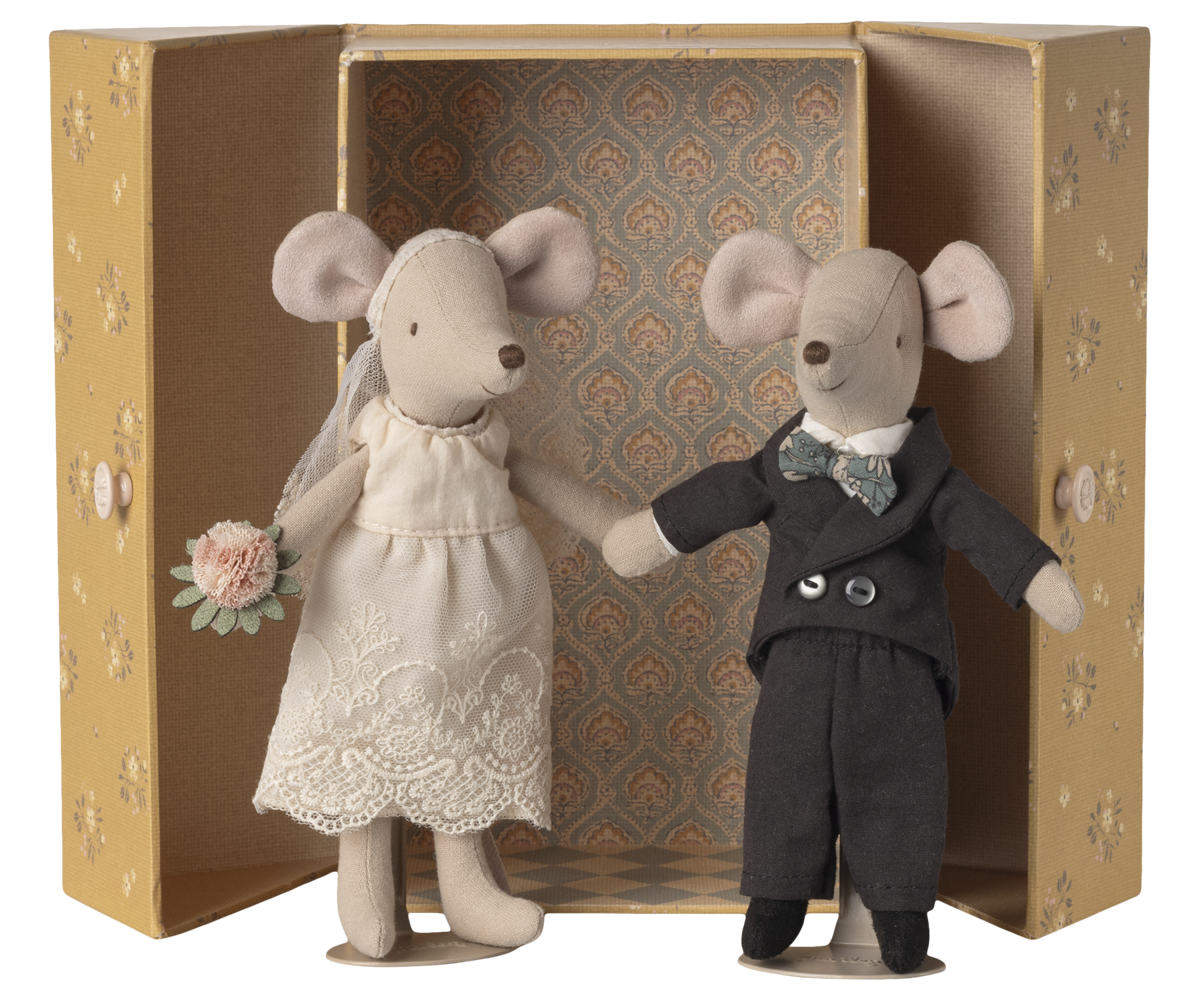 MAILEG  Couple de mariés dans son joli coffret, Maman & Papa