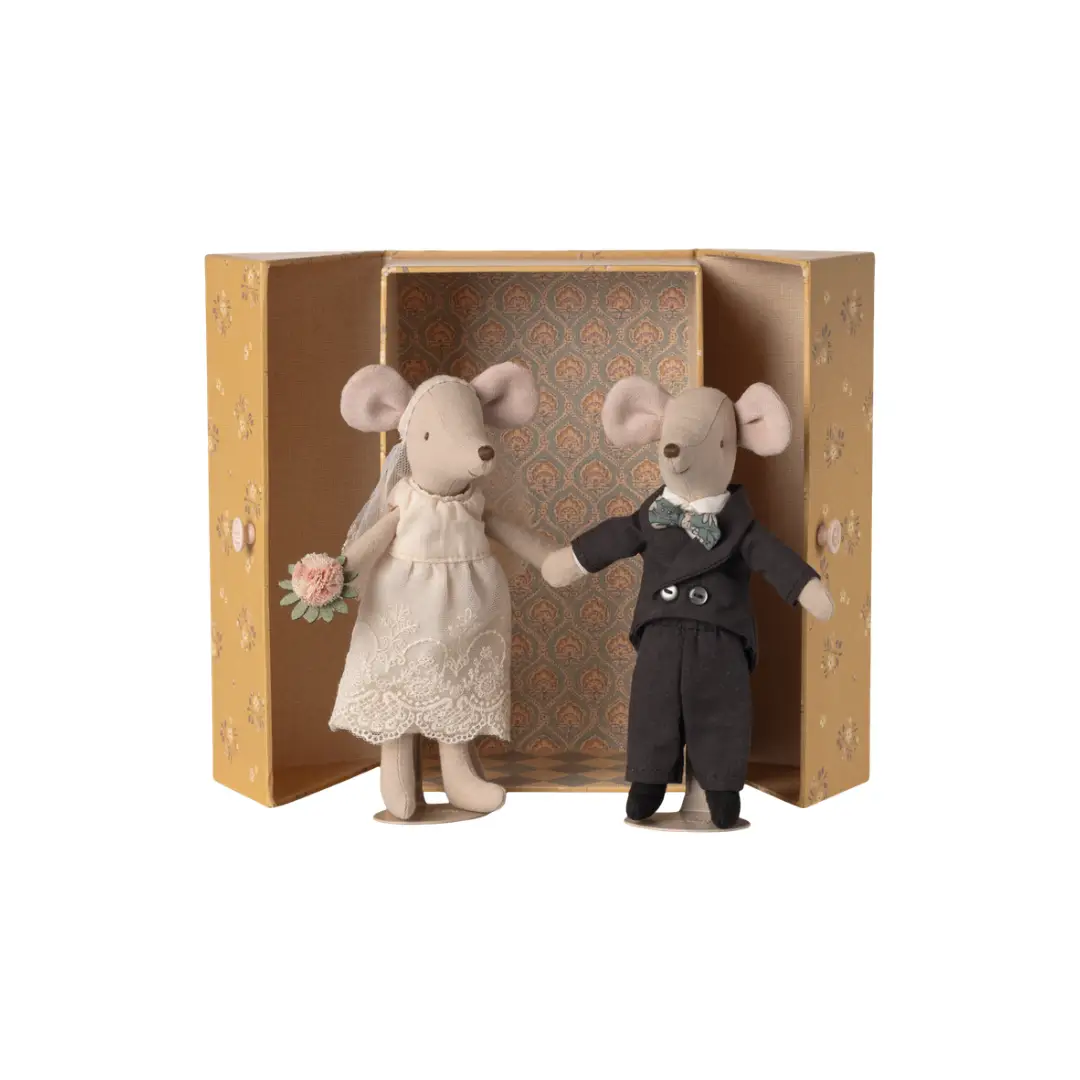 MAILEG  Couple de mariés dans son joli coffret, Maman & Papa