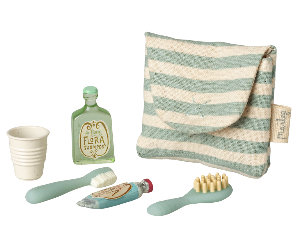 MAILEG Trousse de toilettes, Souris - Rayé bleu