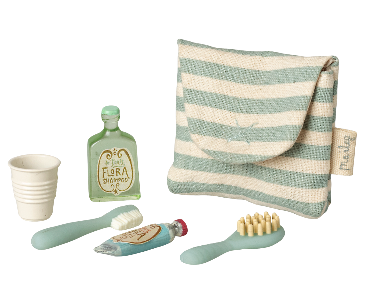 MAILEG Trousse de toilettes, Souris - Rayé bleu