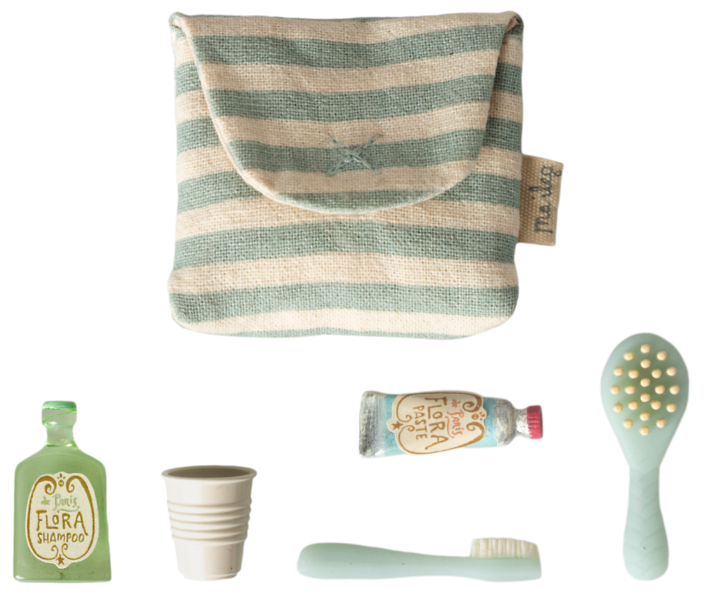 MAILEG Trousse de toilettes, Souris - Rayé bleu