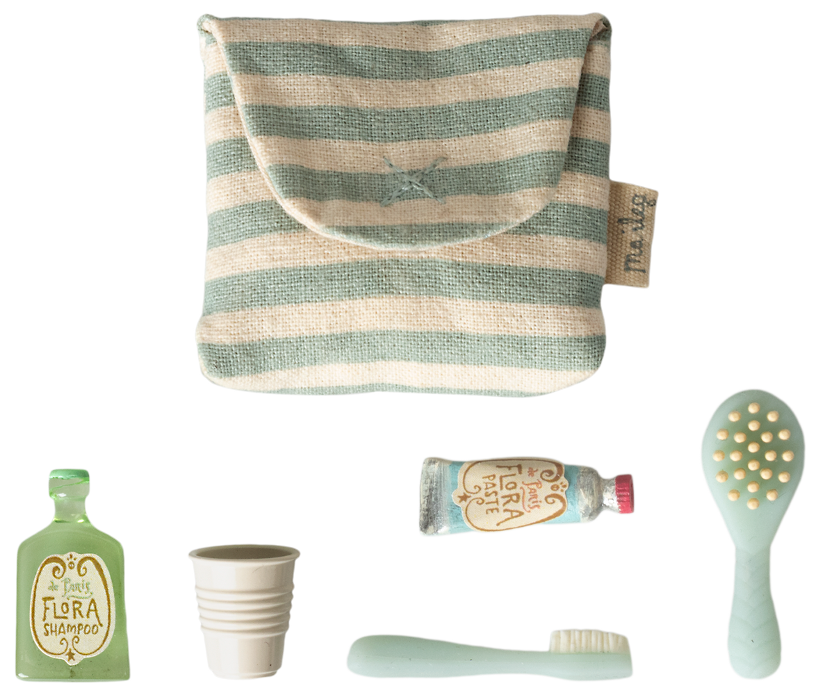 MAILEG Trousse de toilettes, Souris - Rayé bleu