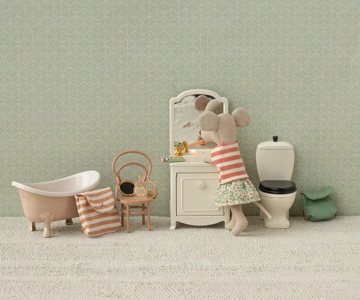 MAILEG Trousse de toilettes, Souris - Rayé corail