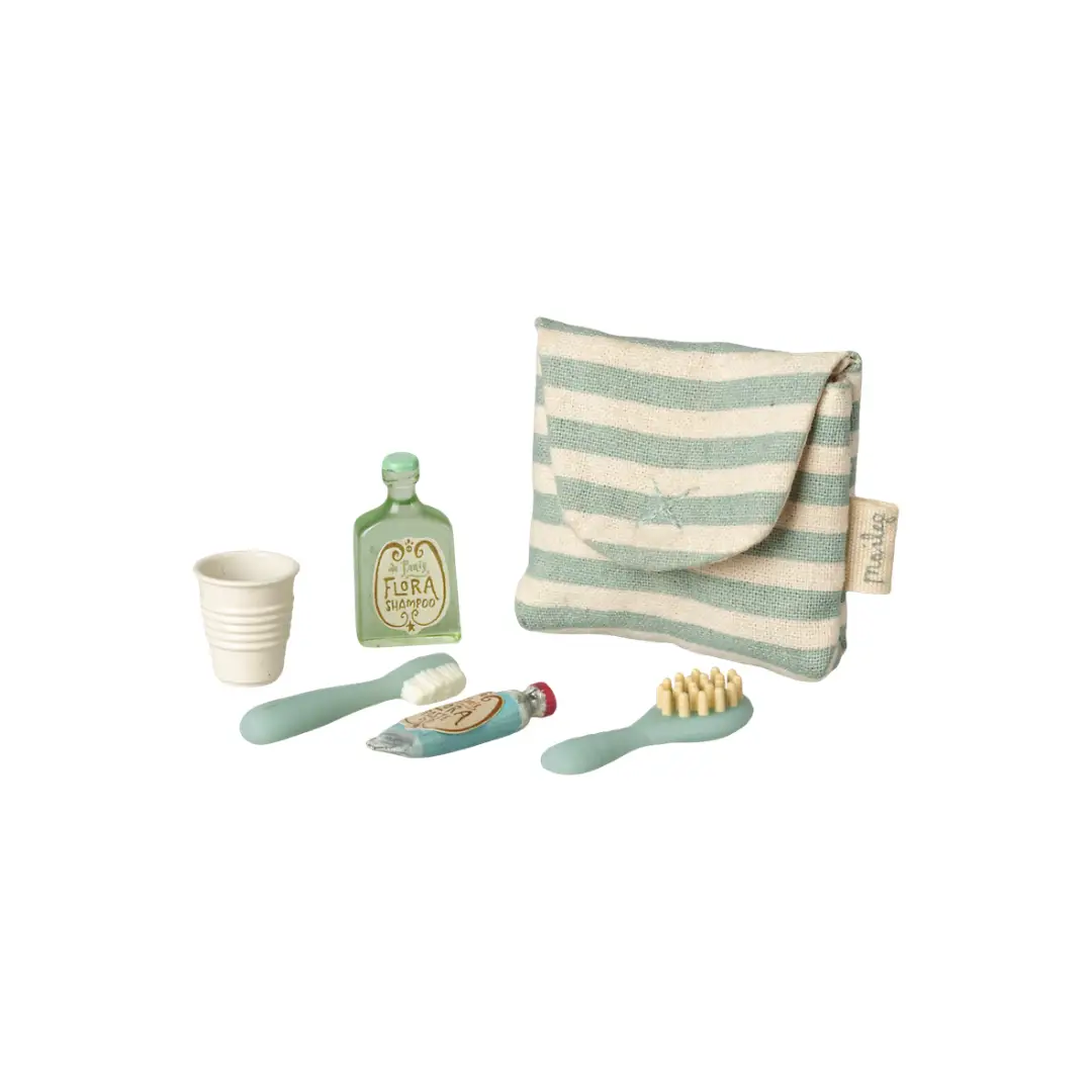MAILEG Trousse de toilettes, Souris - Rayé bleu