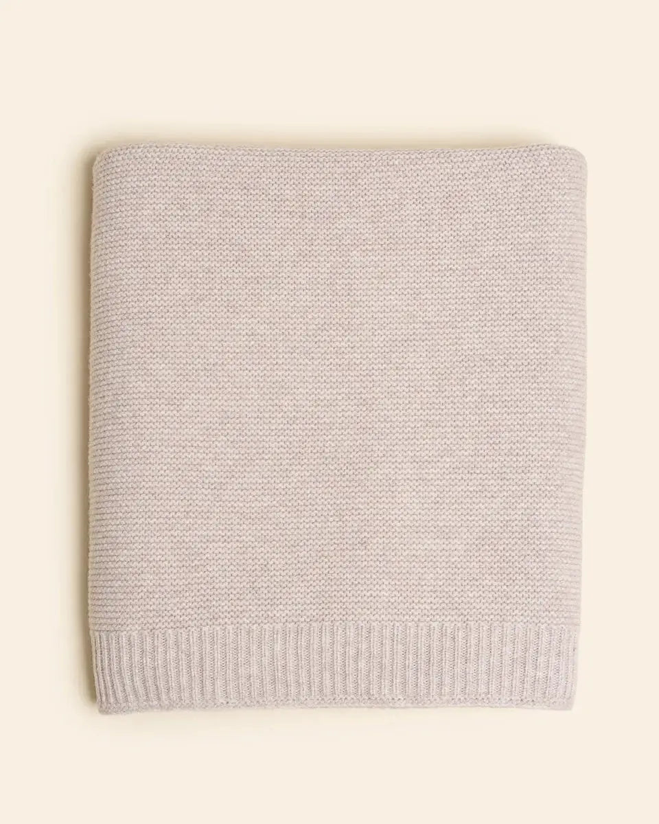 Katarina plaid throw by Citron Grenadine in soft beige