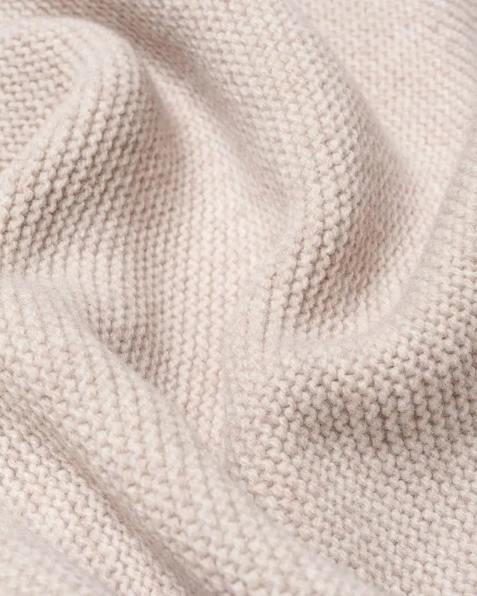 HVID Katarina plaid throw blanket in soft beige knit by Citron Grenadine
