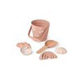 LIEWOOD Gilma beach sand toy set in pale tuscany pink with bucket, scoop and shell molds