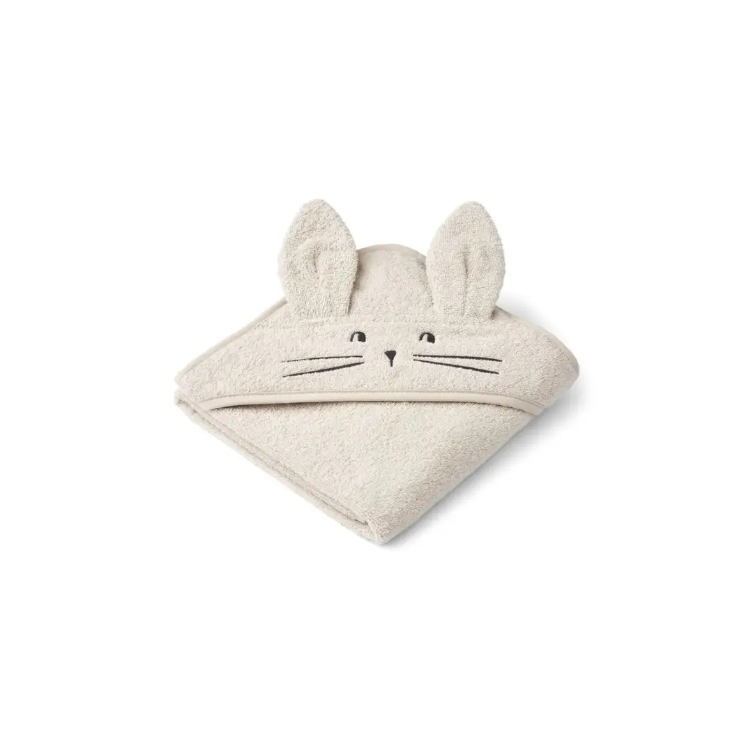 Albert hooded baby towel by LIEWOOD with bunny ears, sandy beige
